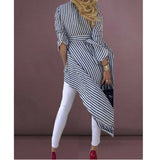 Chemisier Femme Chic Asymétrique Col en V 3