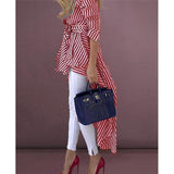 Chemisier Femme Chic Asymétrique Col en V 5