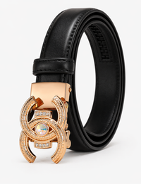 Damen-Gürtel aus echtem schwarzem Leder - Luxus und Eleganz, perfekte Passform