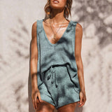 Combinaison Décontractée Femme Col V Short 0