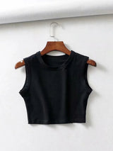 Débardeur Noir Femme Chic Court 3
