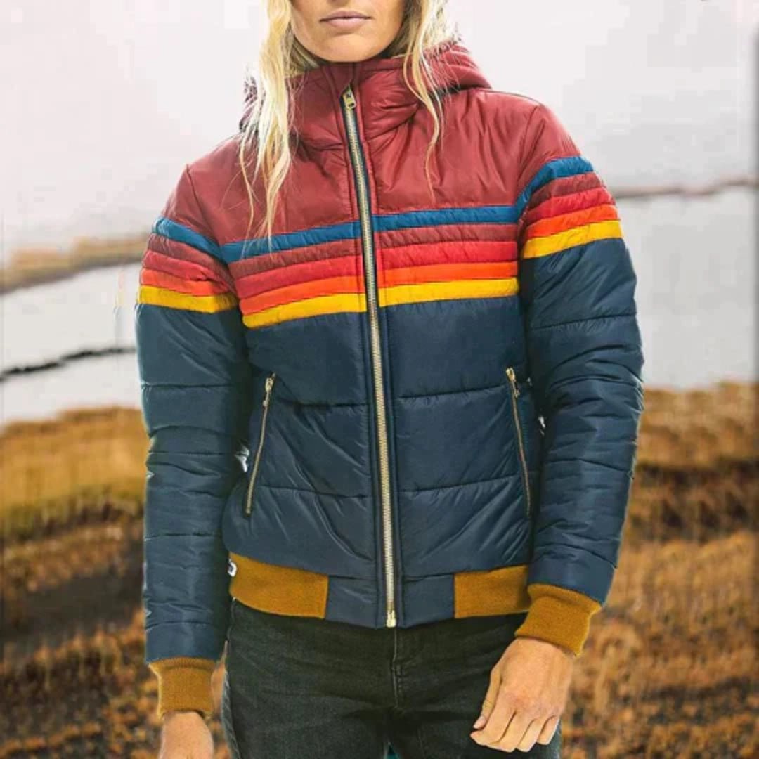 Doudoune Femme Élégante Color Block Hiver 1