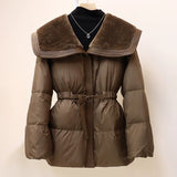 Doudoune Longue Femme Chic Ceinturée 3