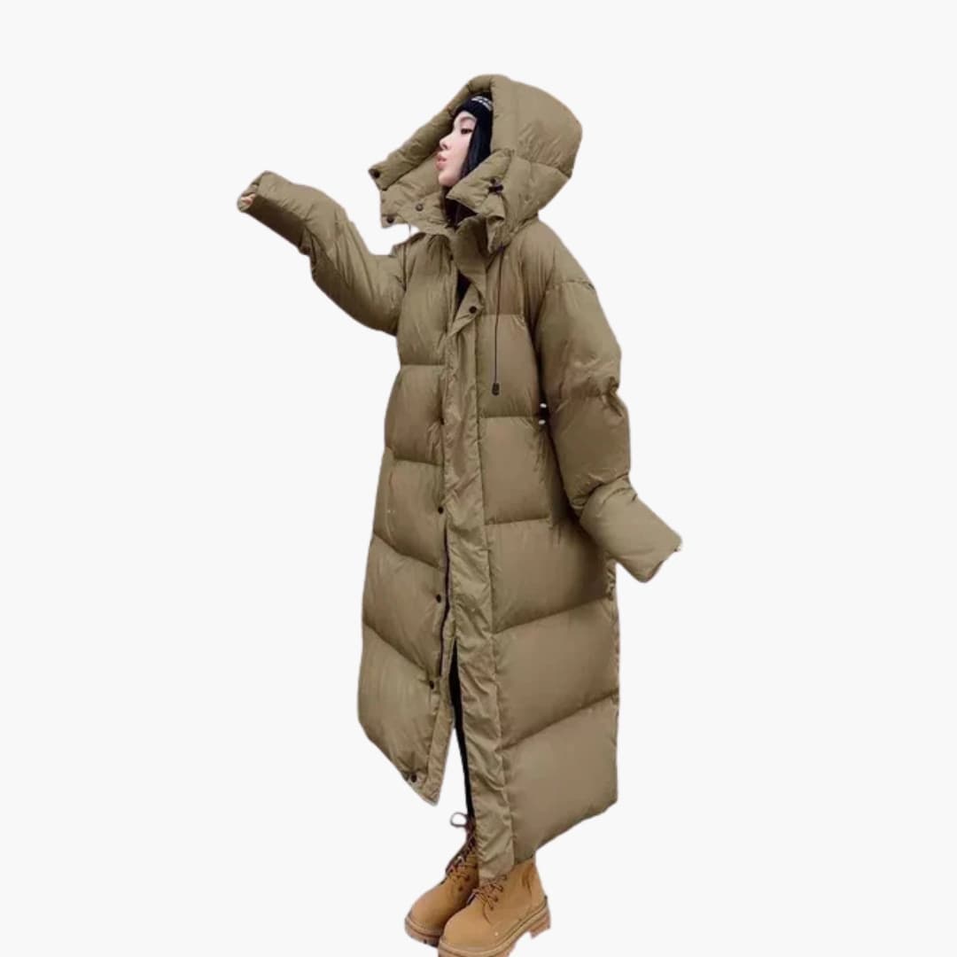 Doudoune Longue Femme Matelassée Avec Capuche 1