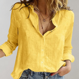 top blouses : Emilia | Chemisier Femme Manches Longues in Jaune van Seroa