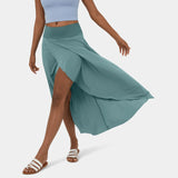 skirts : Heidi | Jupe Longue Femme Swingante Élégante Mi-Mollet in Bleu Clair van Seroa