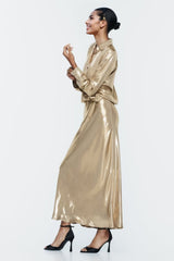 Ensemble Élégant Satin Femme Évasé 2