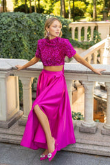 Ensemble Féminin Éblouissant avec Jupe Fendue 2