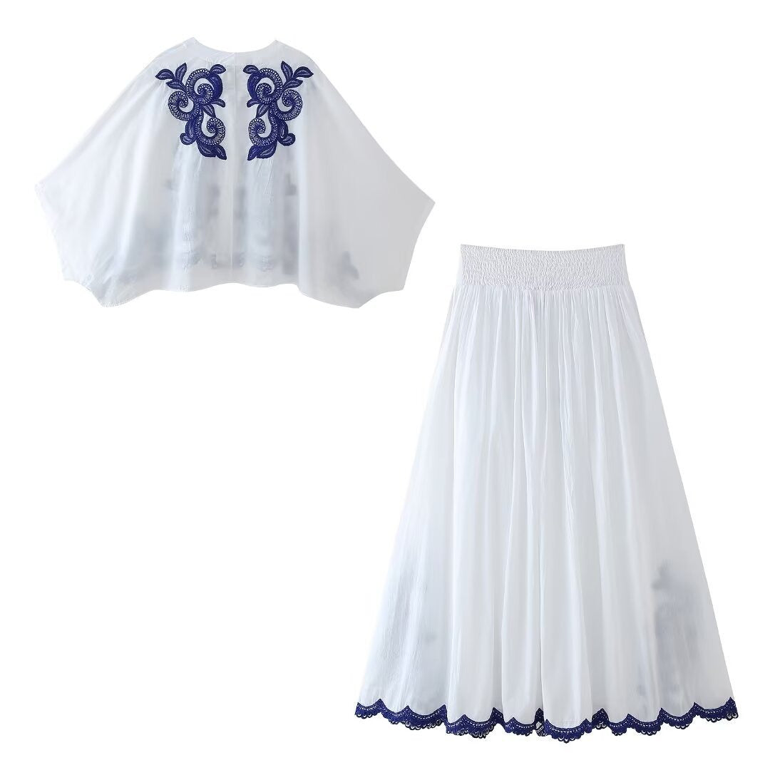 Ensemble Femme Bohème Chic avec Blouse et Jupe 4