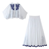 Ensemble Femme Bohème Chic avec Blouse et Jupe 4