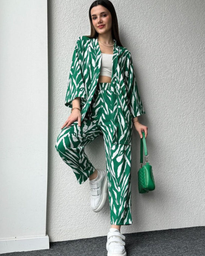 Ensemble Femme Chemise Oversize et Pantalon Fluide 4