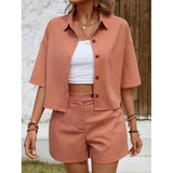Ensemble Femme Chemise et Short Décontracté 1