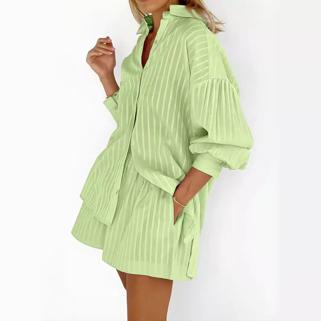 Ensemble Femme Chemise et Short Élégant 1