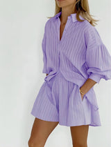 Ensemble Femme Chemise et Short Élégant 8
