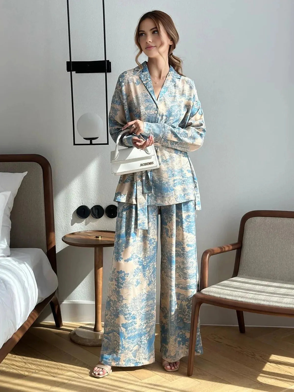 Ensemble Femme Chic Décontracté avec Pantalon Large 0