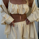 Ensemble Femme Chic Eté Rayé 1