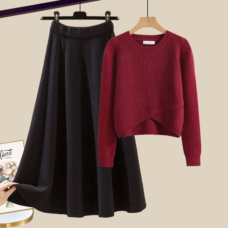 Ensemble Femme Chic Pull et Jupe 3