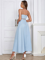 Ensemble Femme Chic Top Sans Manches Jupe Longue 1