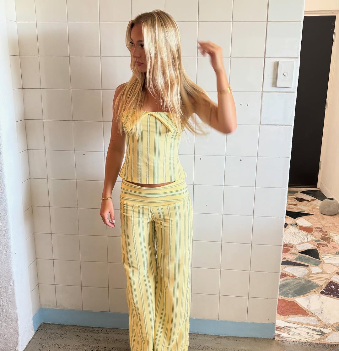 Ensemble Femme Chic à Rayures Été 5