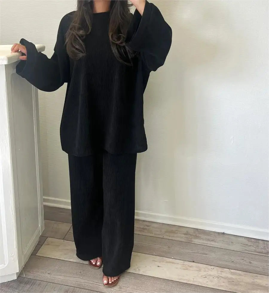Ensemble Femme Chic en Velours Côtelé 2
