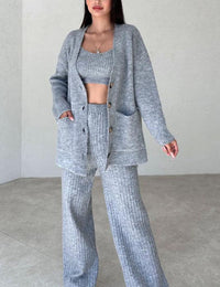 Bequemes Damen-Set mit Strickjacke