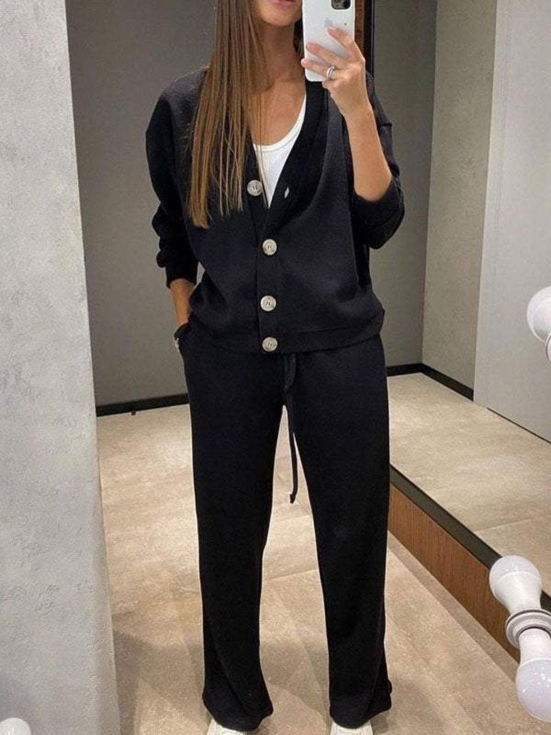 Ensemble Femme Décontracté Cardigan et Pantalon 1