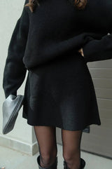 Ensemble Femme Élégant Pull Mini Jupe 5
