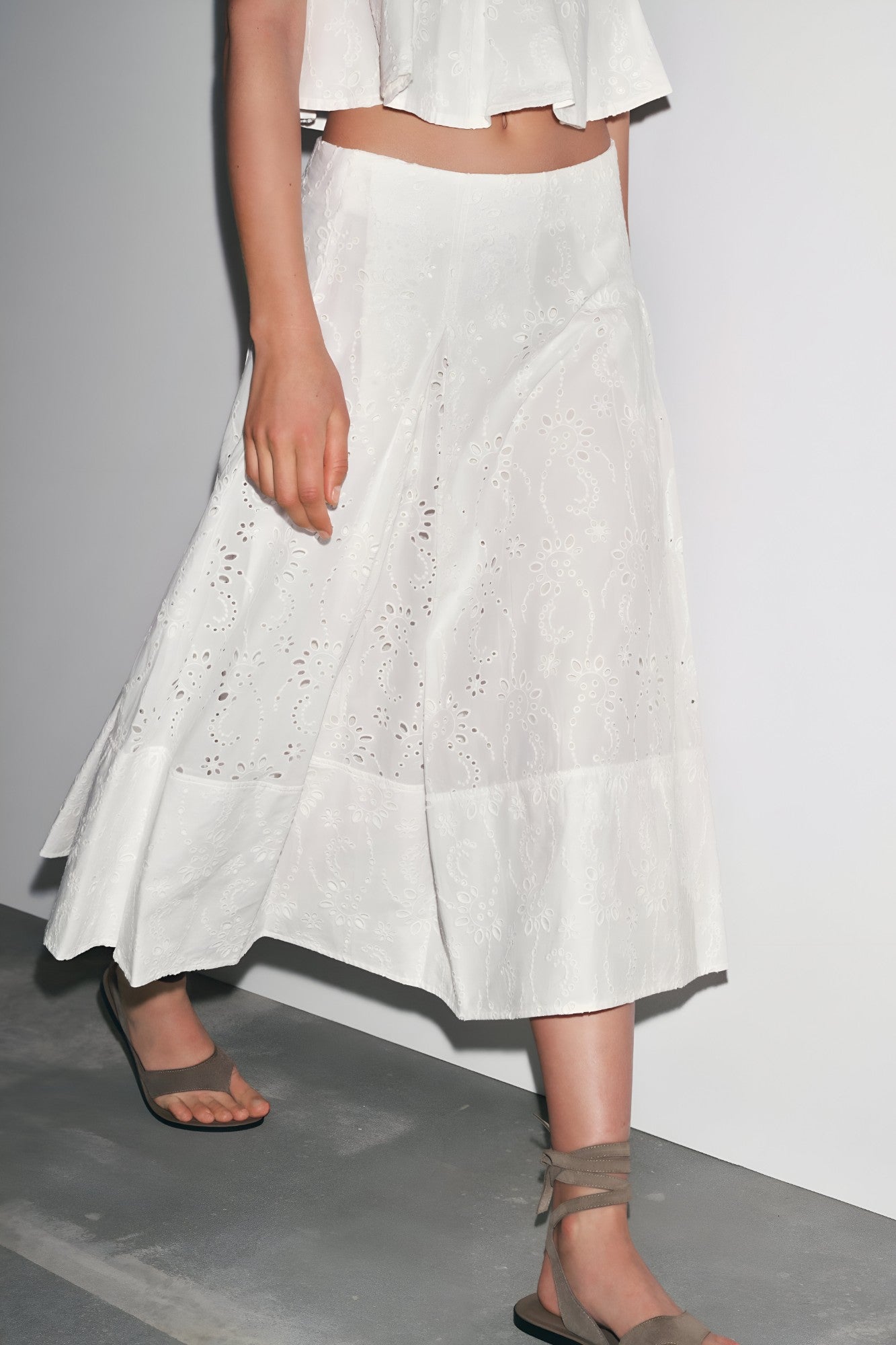 Amily | Ensemble Femme Élégant Top Brodé Jupe