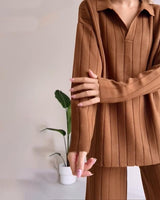 Ensemble Femme Élégant à Rayures Décontracté 4
