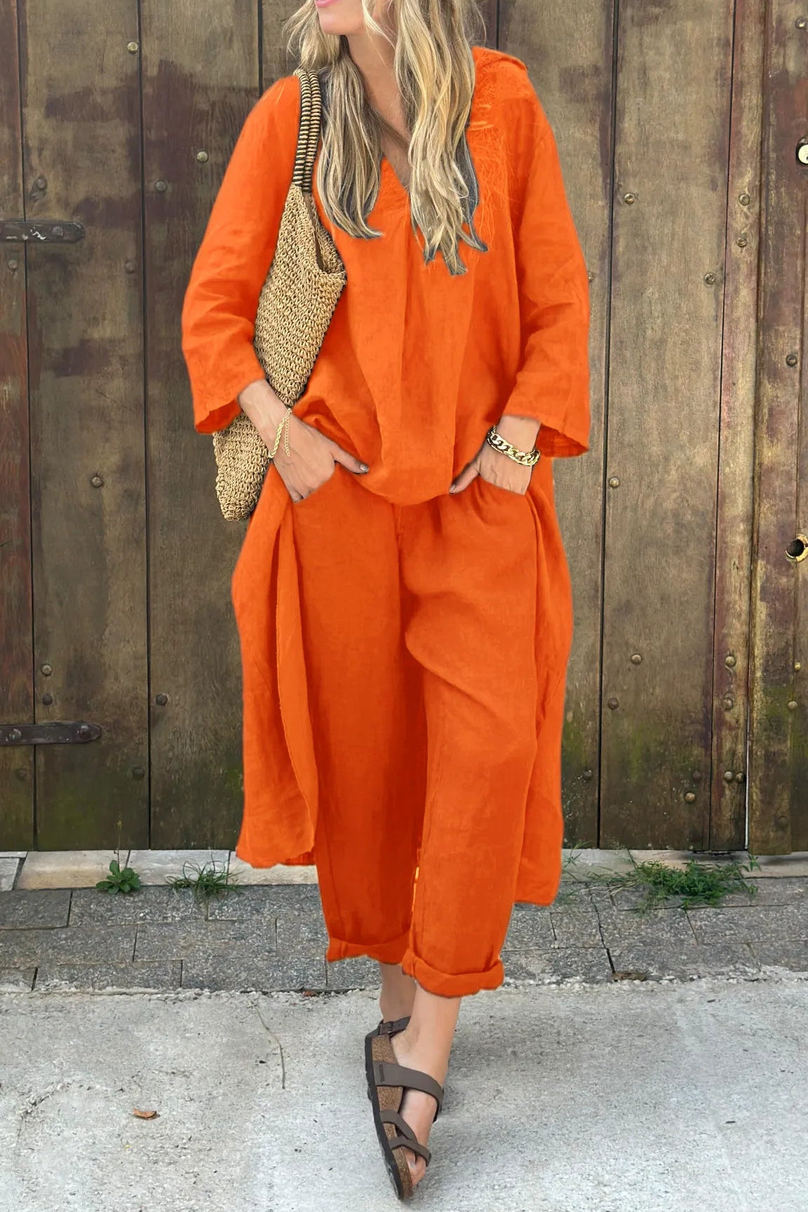 Robes : Cova | Ensemble Femme Élégant et Confortable in Orange van Seroa