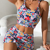 Ensemble Femme Floral Haut Court et Jupe 2