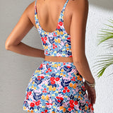 Ensemble Femme Floral Haut Court et Jupe 4