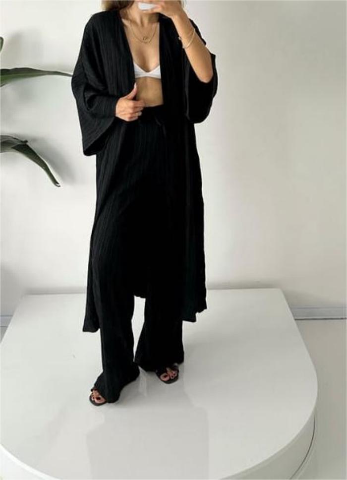 Ensemble Femme Kimono Élégant Plissé 6
