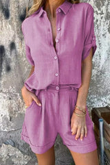 Ensembles pour femmes : Lyca | Ensemble Femme Lin Léger Confortable in Rose van Seroa