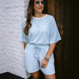 Ensemble Femme Stylé à Motif Rayé 1