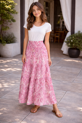 Damen fließendes Set mit elegantem Blumenmuster – weite Hose &