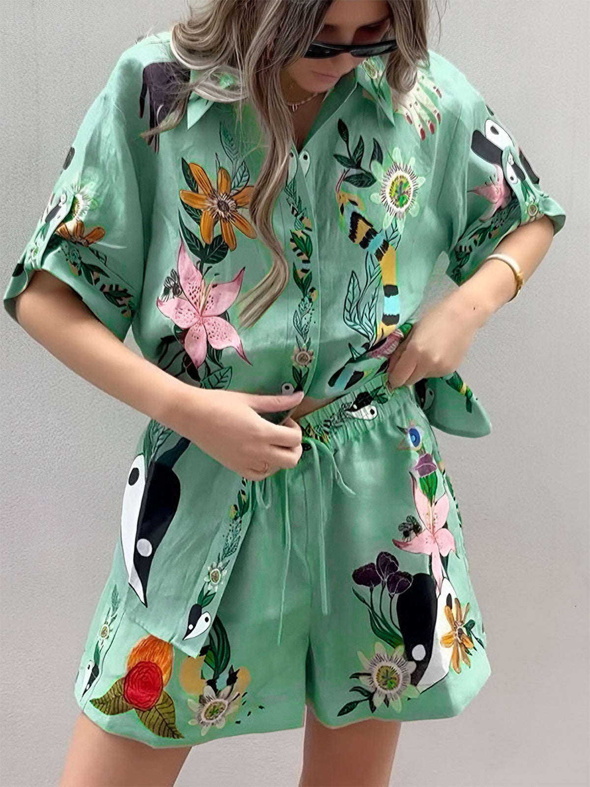 Ensemble Floral Surdimensionné Femme 2