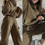 Ensemble Sport Femme Survêtement avec Poches Cargo 3