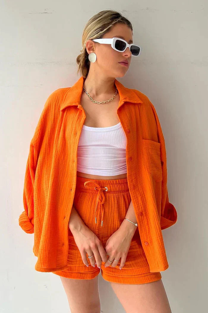 Vêtements pour femmes : Maye | Ensemble Tailleur Élégant Femme in Orange van Seroa