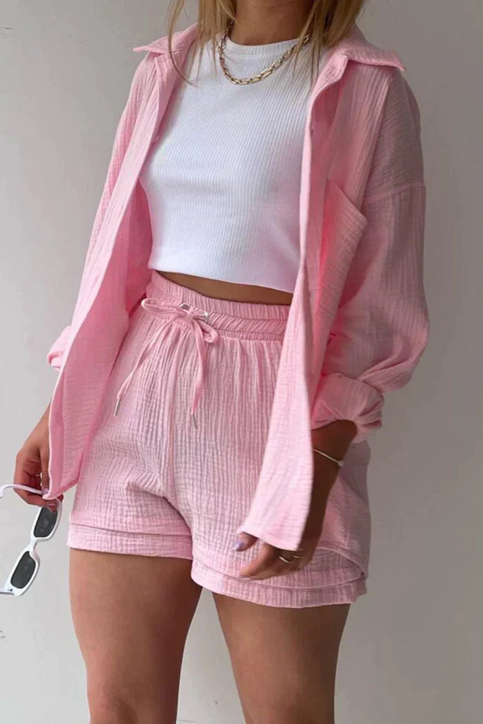 Vêtements pour femmes : Maye | Ensemble Tailleur Élégant Femme in Rose clair van Seroa