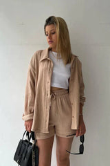 Vêtements pour femmes : Maye | Ensemble Tailleur Élégant Femme in Kaki van Seroa