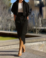 Ensemble Tailleur Femme Chic Manteau Jupe 6