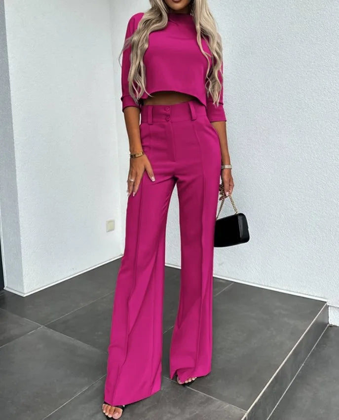 Ensemble Tailleur Femme Chic à Manches Longues 6