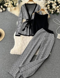 Damen Dreiteiliges Hosenanzug Set Damenbekleidung