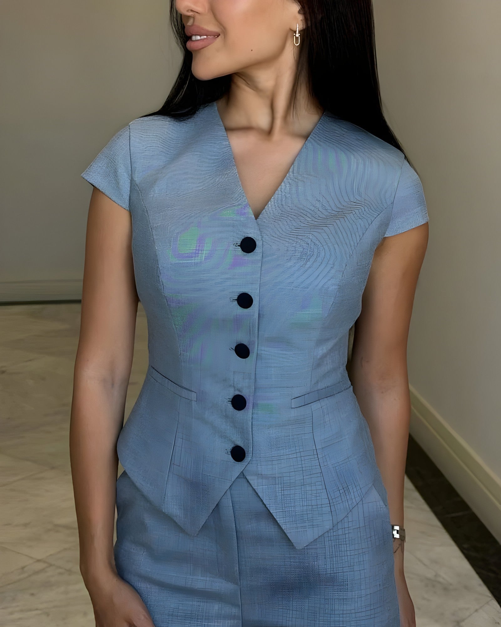 Hanne | Ensemble Tailleur Femme Élégant V-Haut et Pantalon
