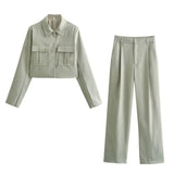 Ensemble Tailleur Femme Élégant avec Veste et Pantalon 0