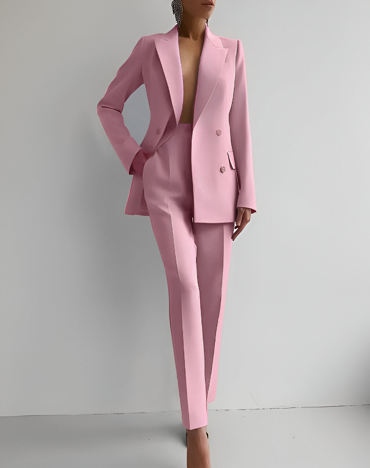other : Ravenna | Ensemble Tailleur Pantalon Femme Élégant en Polyester in Rose van Seroa