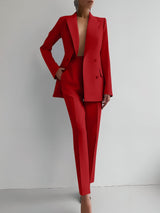 other : Ravenna | Ensemble Tailleur Pantalon Femme Élégant en Polyester in Rouge van Seroa
