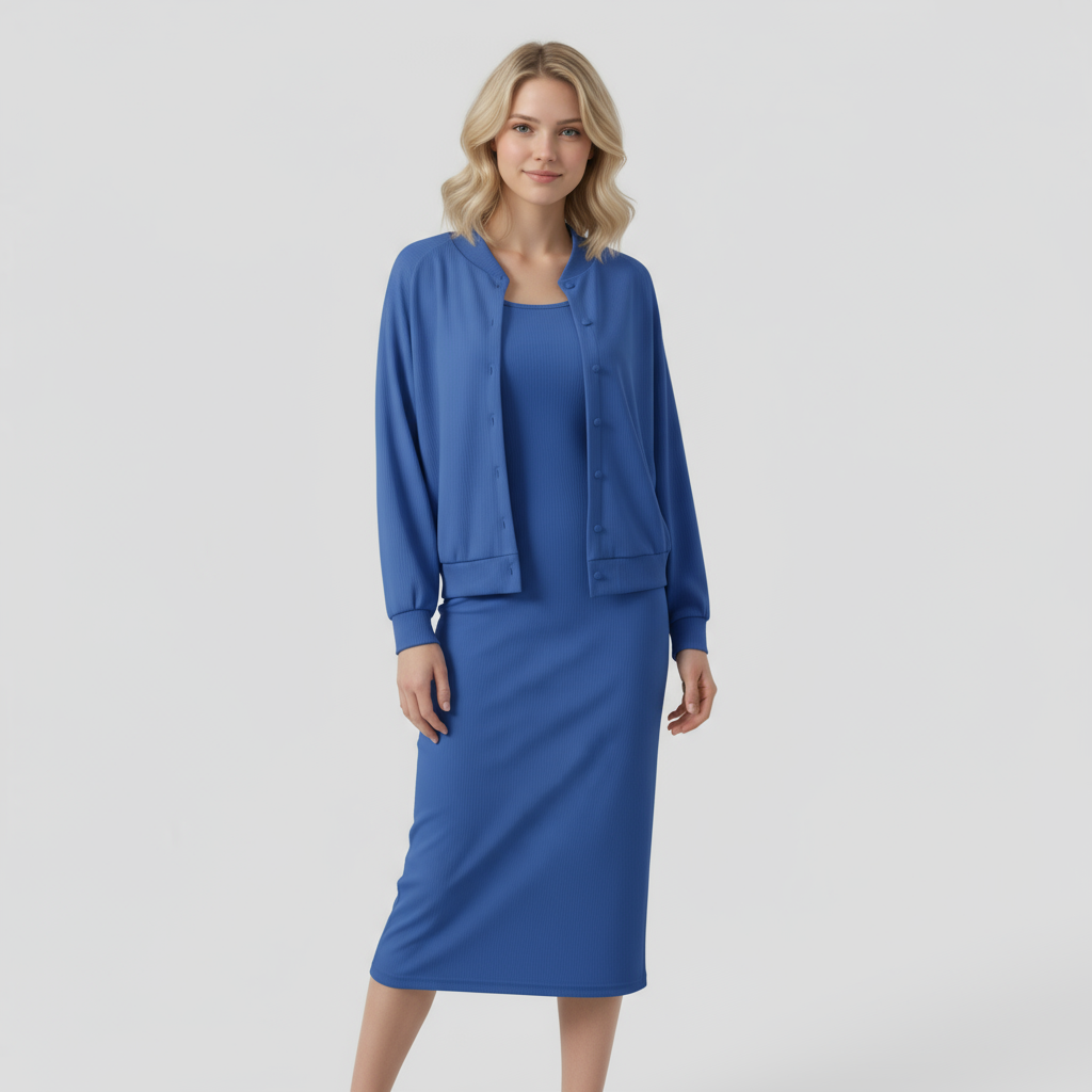 Maren | Ensemble Femme Chic Midi Robe et Bomber