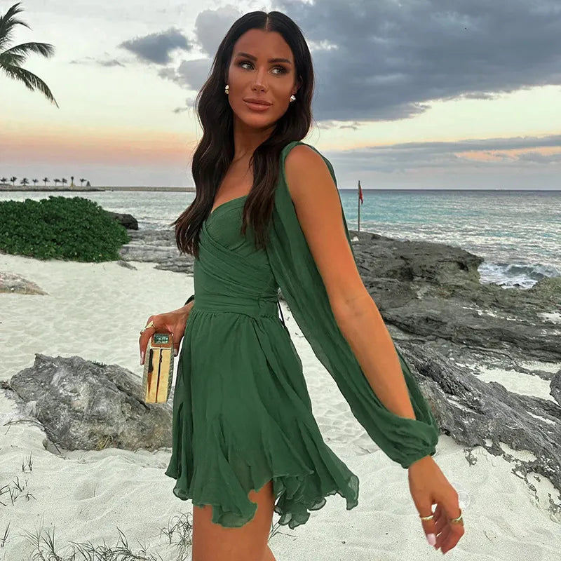 dresses : Elena – Robe élégante en chiffon fluide in van Seroa